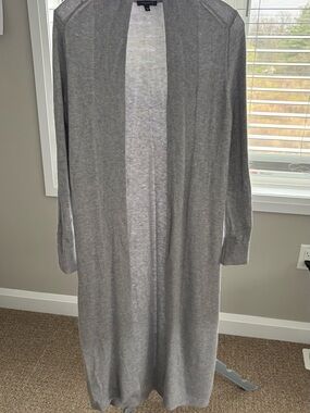 Dynamite Gray Open-Front Long Cardigan
